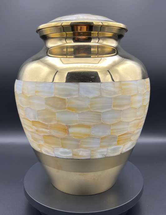 Gold Marble Cremation Urn