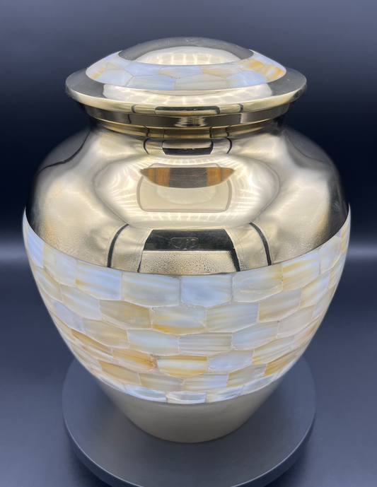 Gold Marble Cremation Urn