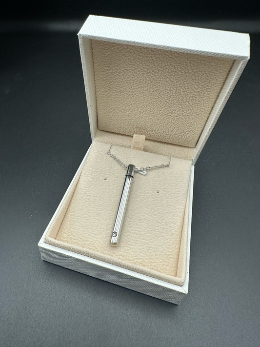 Stainless Steel Bar with Stone - Necklace